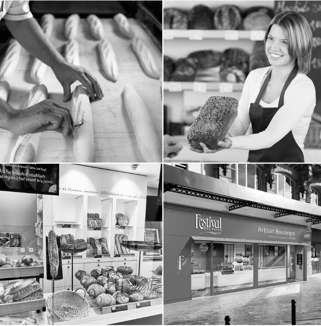 photo montrant plusieurs éléments d'une boulangerie